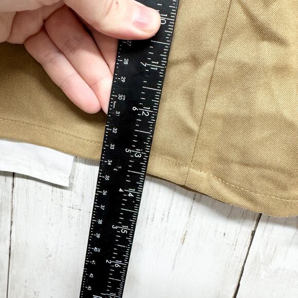 H&M Divided Skirt Women Size Small Tan Linen Mini Pockets Business Preppy - Picture 8 of 10